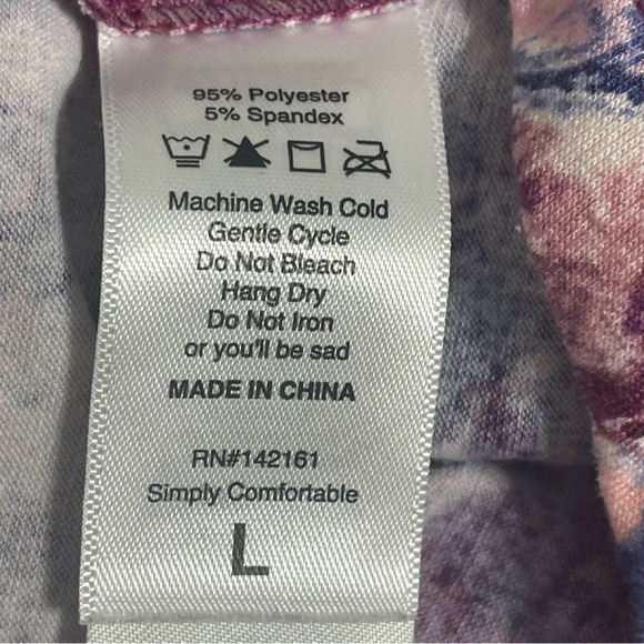 Lularoe “Emily” Long Sleeve Swing Dress Size L Pink Tie Dye - Picture 7 of 7